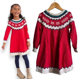 Hanna Andersson Fair Isle Sweater Dress Size 5 (110 cm)